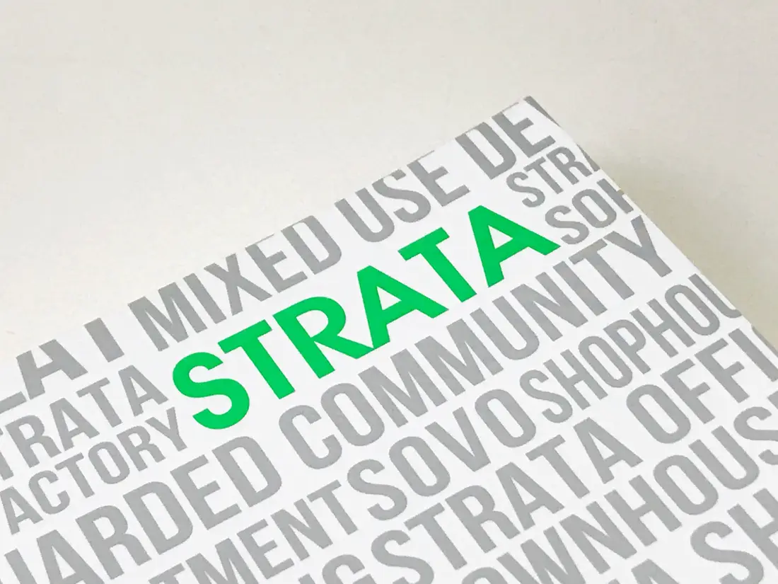 Printed words strata, community and townhouse